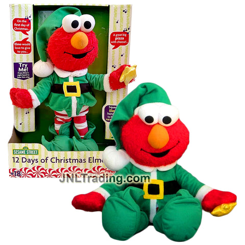 Year 2004 123 Sesame Street 14 Inch Electronic Plush - 12 DAYS OF CHRISTMAS ELMO with Sounds