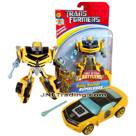 Year 2006 Transformer Fast Action Battlers Series 6 Inch Tall Figure - Rally Rocket BUMBLEBEE with Plasma Rocket and Launcher (Camaro Concept)