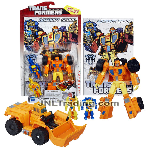 Year 2013 Transformers Generations Thrilling 30 Series Deluxe Class 5.5 Inch Figure - AUTOBOT SCOOP (Loader) with Caliburst and Holepunch Plus Comic