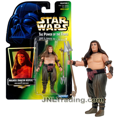 Year 1997 Star Wars Power of The Force Series 4 Inch Figure - Rancor Keeper MALAKILI with Long Handed Vibro-Blade