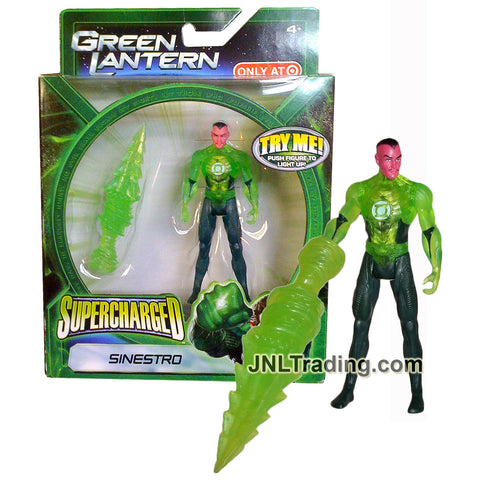 Year 2011 DC Movie Green Lantern Supercharged Series 4 Inch Tall Action Figure - SINESTRO with Light Up Feature and Jumbo Drill Construct
