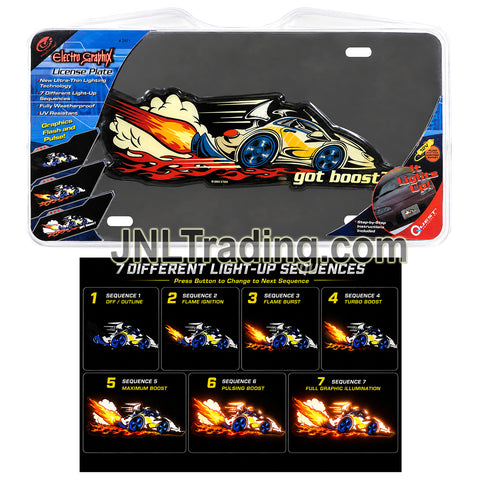 Quest Electro Graphix Got Boost? #2471 Light-Up License Plate 12V 7 Lighting Sequences Turbo Car