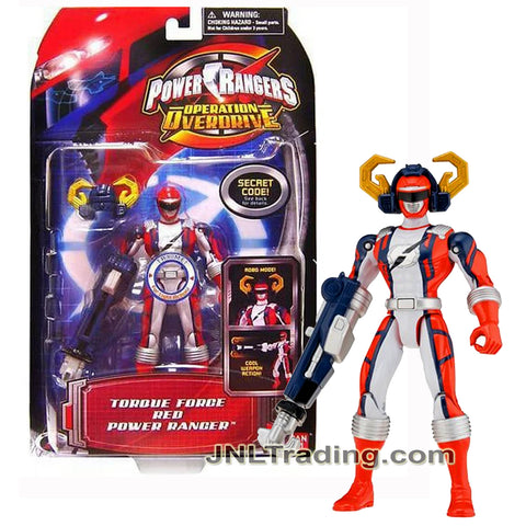 Year 2006 Power Rangers Operation Overdrive Series 5.5 Inch Tall Figure - TORQUE FORCE RED POWER RANGER with Robo Mode Helmet and Weapon