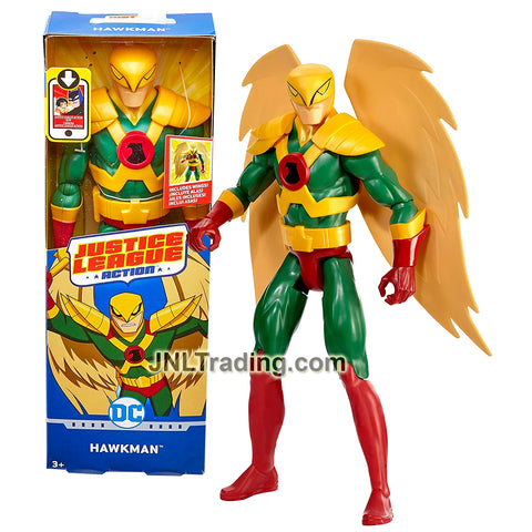 Year 2016 DC Comics Justice League Action Series 12 Inch Tall Figure - HAWKMAN FPC64 with 11 Points of Articulation and Removable Wings