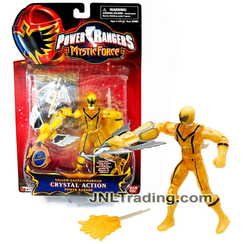Year 2006 Power Rangers Mystic Force Series 5.5 Inch  Figure - CRYSTAL ACTION YELLOW POWER RANGER with Crossbow Missile Launcher and Special Card