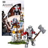 Year 2015 Mega Bloks Assassins Creed Series Micro Figure CNG89 - HEAVY BORGIA SOLDIER with Detachable Armor, Halberd, Battle Axe, Morning Star and Weapon Rack