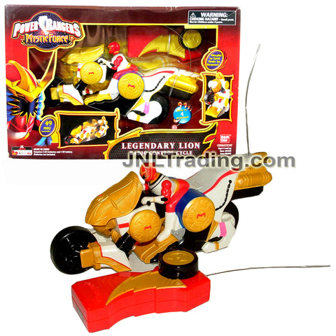 Year 2006 Power Rangers Mystic Force 9 Inch Long R/C Vehicle Set - LEGENDARY LION RADIO CONTROL CYCLE with Morphing Feature and 49 MHz Controller