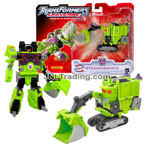 Year 2005 Transformers UNIVERSE Series Deluxe Class 6 Inch Tall Figure - Decepticon STEAMHAMMER (Excavator)