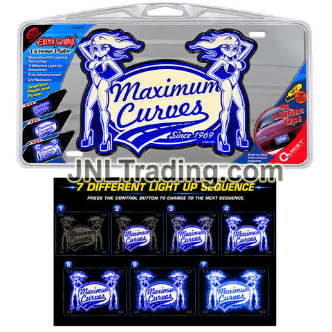 Quest Electro Graphix Maximum Curves #2474 Light-Up License Plate 12V 7 Lighting Sequences NOS