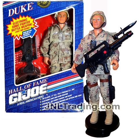 Year 1991 G.I. JOE A Real American Hall of Fame Limited Edition 12 Inch Figure - DUKE with Dog Tags, Backpack, Helmet, Dagger, Pistol and Rifle