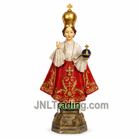 Turtle King 16 Inch Infant Jesus of Prague Statue Catholic Religious Figurine Hand-Painted Resin Home Altar Church Decor D18136