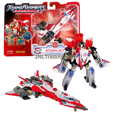 Year 2005 Transformers UNIVERSE Series Deluxe Class 6 Inch Tall Figure - Autobot STORM JET (Fighter Jet)