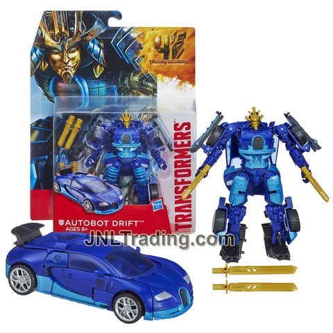 Year 2013 Transformers Movie Age of Extinction Series Deluxe Class 5.5 Inch Tall Figure - AUTOBOT DRIFT with Tanto Blades and Katanas (Bugatti)