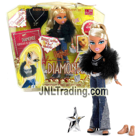 MGA Entertainment Bratz Forever Diamondz Series 10 Inch Doll - CLOE with Blue Pants, Faux Fur Jacket, Necklace, Purse, Extra Pair of Feet & Hairbrush