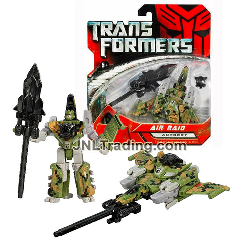 Year 2007 Transformers Movies Series Scout Class 4 Inch Tall Figure - Autobot AIR RAID with Spear and Black Energon Star (Fighter Jet)