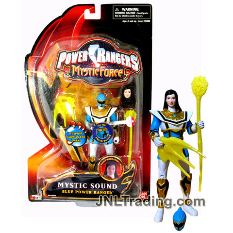 Year 2006 Power Rangers Mystic Force Series 5.5 Inch Figure - MYSTIC SOUND BLUE POWER RANGER with Sound FX, Extra Head, Magi Staff and Magic Wand