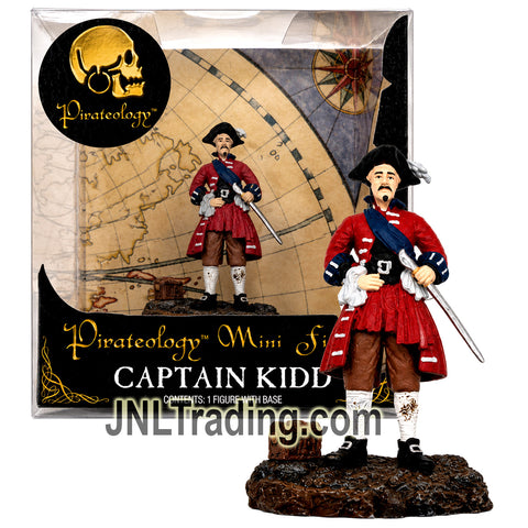 Year 2006 Pirateology 3 Inch Pirate Mini Figure : CAPTAIN KIDD with Base