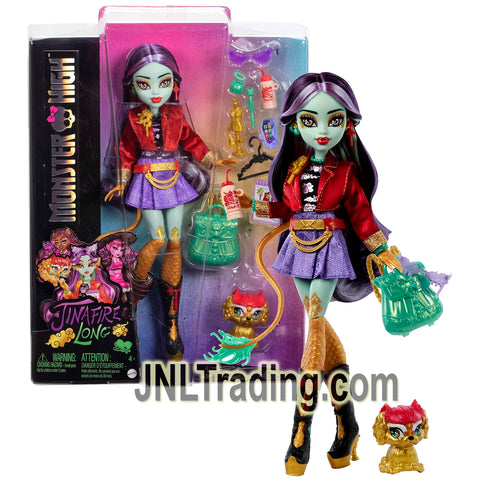 Year 2024 Monster High Pet Buddies 11 Inch Doll - JINAFIRE LONG with Backpack, Sunglasses, Notepad, Water Bottle, Phone, Hanger &amp; Pet Cloudy Yun Yun
