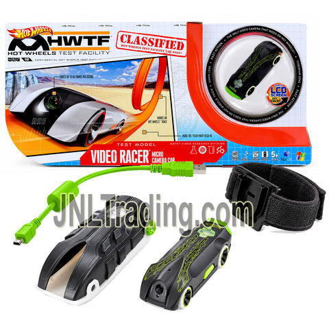 Year 2012 Hot Wheels HWTF Black Video Racer Micro Camera Car Y7807 with Built-In LCD Screen, USB Cable, Protective Case and Mounting Accessories
