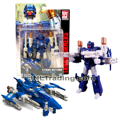 Year 2016 Transformers Titans Return Series 5.5 Inch Tall Figure - BLOWPIPE & TRIGGERHAPPY with Blasters and Card (Fighter Jet)