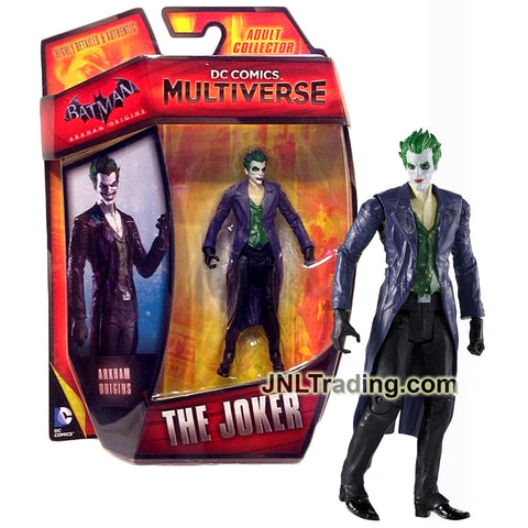 Year 2014 DC Comics Multiverse Batman Arkham Origins Series 4 Inch Tall Figure - THE JOKER (CDW41)