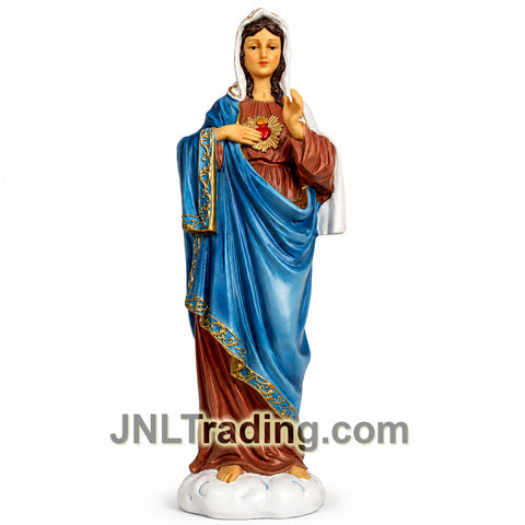 Turtle King 12 Inch Sacred Heart of Mary Statue Catholic Virgin Mary Religious Figurine Home Altar Church Decor Hand-Painted Sculpture