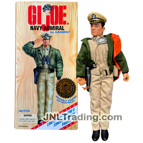 Year 1996 GI JOE World War II Classic Collection Series 12 Inch Tall Soldier Figure - Caucasian NAVY ADMIRAL with Binoculars, Air Vest and Gun