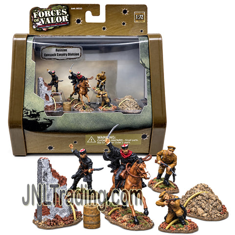 Year 2007 Unimax Forces of Valor 1:72 Miniature Figure Set - RUSSIAN COSSACK CAVALRY DIVISION with Horse, Soldiers & Diorama Accessories
