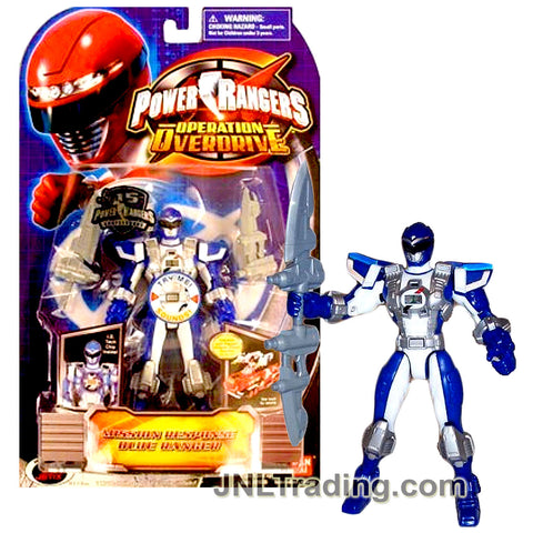 Year 2007 Power Rangers Operation Overdrive Series 6 Inch Tall Figure - Mission Response Blue Ranger with I.D. Tech Chip and Double Sword