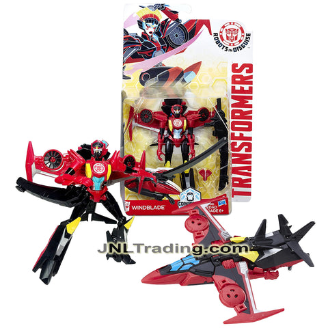 Year 2016 Transformers Robots in Disguise Combiner Force Warrior Class 5 Inch Tall Figure - Autobot WINDBLADE with Sword (VTOL Jet)
