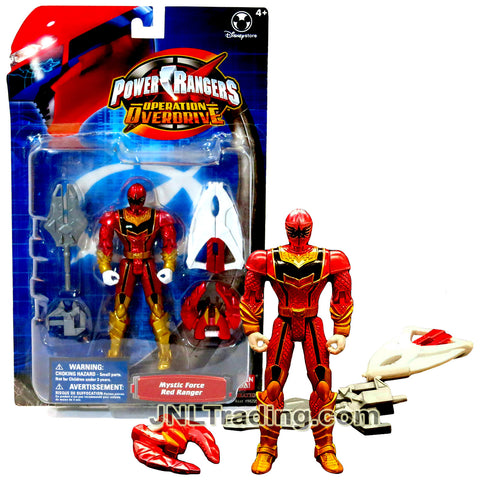 Year 2006 Power Rangers Operation Overdrive 5.5 Inch Tall Figure - MYSTIC FORCE METALLIC RED RANGER with Claw Weapon, Twin Blade and Missile Launcher
