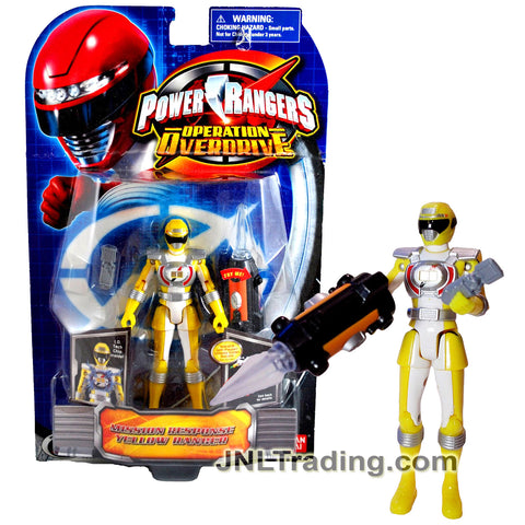 Year 2007 Power Rangers Operation Overdrive Series 6 Inch Tall Figure - Mission Response Yellow Ranger with I.D. Tech Chip and Light-Up Blaster