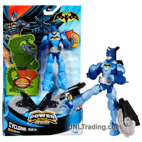 Year 2011 DC Batman Power Attack Deluxe Series 6 Inch Figure - Cyclone Kick BATMAN with Kicking Attack, Saw Blade and Killer Croc Target