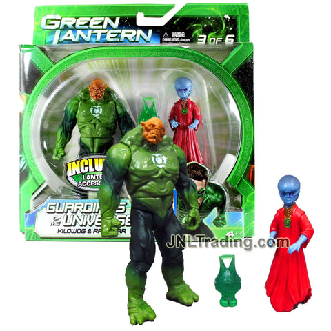 Year 2010 DC Movie Series Green Lantern Guardian of the Universe 2 Pack 4 Inch Tall Action Figure - KILOWOG and RANAKAR with Lantern Accessory