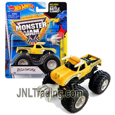 Year 2014 Hot Wheels Monster Jam OFF-ROAD 1:64 Die Cast Metal Truck - BULLDOZER W2405 with Snap-On Battle Slammer (3-1/2" L x 2-1/4" W x 2-1/2" H)