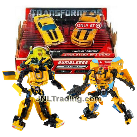 Year 2007 Transformers Movie Series Deluxe Class 6 Inch Tall Figure Set - EVOLUTION OF A HERO with Classic Camaro BUMBLEBEE & Camaro Concept BUMBLEBEE