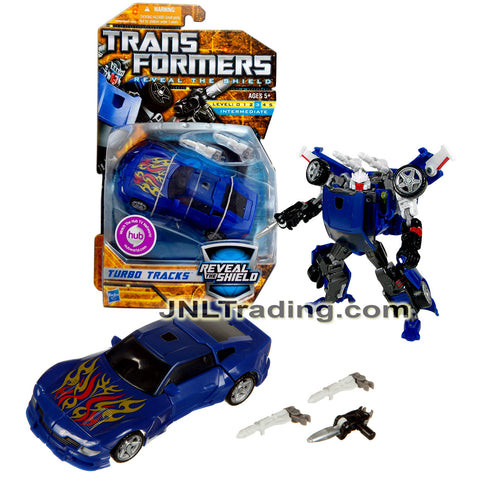 Year 2010 Transformer Reveal The Shield Series Deluxe Class 6 Inch Tall Figure - TURBO TRACKS with 2 Converting Blasters (Vehicle Mode: Sports Car)