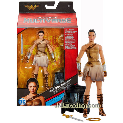Year 2016 DC Comics Multiverse Ares Series 6 Inch Tall Figure - DIANA of THEMYSCIRA WONDER WOMAN with Sword, Lasso and Ares' Lower Abdomen