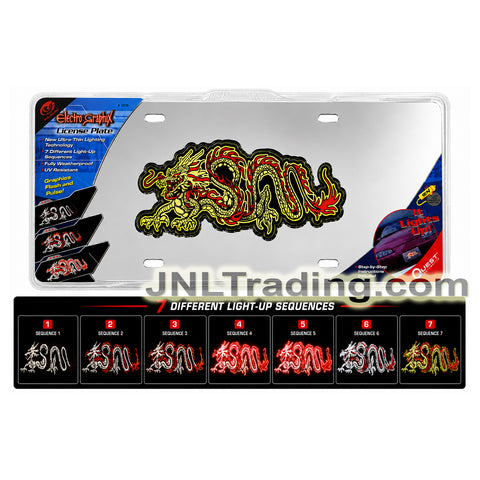 Quest Electro Graphix Dragon 2476 Light-Up License Plate 12V Car Auto Accessory 7 Lighting Sequences