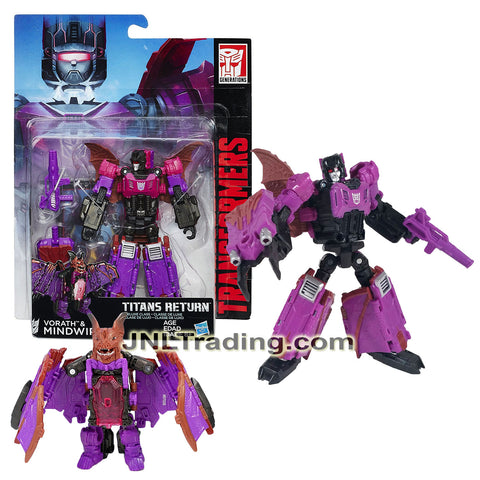 Year 2015 Transformers Titans Return Series 5.5 Inch Tall Figure - VORATH & MINDWIPE with Blasters & Card (Beast Mode: Bat)