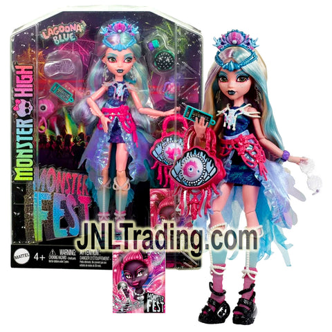 Year 2024 Monster High Monster Fest Series 11 Inch Doll Set - LAGOONA BLUE with Handbags, Poster, Deep Sea Burger and Tentacle Drink