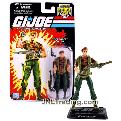 Year 2007 GI JOE A Real American Hero Series 4 Inch Figure - TIGER FORCE LEADER FLINT with Gun, Shotgun and Display Base