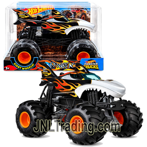 Year 2018 Hot Wheels Monster Trucks 1:24 Scale Die-Cast Metal Truck - SHARK WREAK FYJ84 with Working Suspension & 4-Wheel Steering