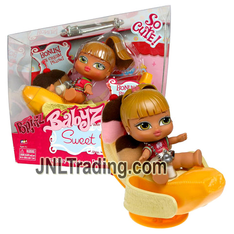 MGA Entertainment Bratz Babyz So Cute Series 5 Inch Doll SWEET SEAT Set - Banana Split Lounge Chair with Ice Cream Pillow and Fianna Doll