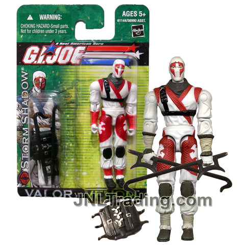 Year 2004 G.I. JOE Valor Vs. Venom Series 4 Inch Tall Action Figure - Cobra Ninja STORM SHADOW with 2 Hook Swords and Backpack