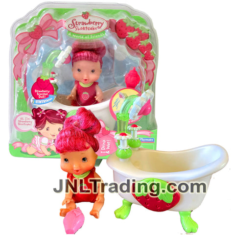 Year 2007 Strawberry Shortcake World of Friends Berry Lil' Babies SPLASH'N BATH with Strawberry Scented Doll