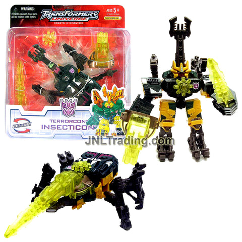 Year 2005 Transformers UNIVERSE Series Scout Class 5 Inch Tall Figure - Terrorcon INSECTICON with Energon Chain Gun, Star and Sword (Beetle)
