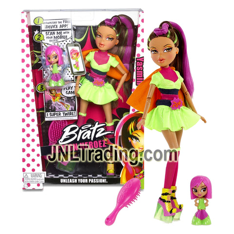 MGA Entertainment Bratz Action Heroez Series 12 Inch Doll Set - Super Twirl YASMIN with Mini Doll and Hairbrush