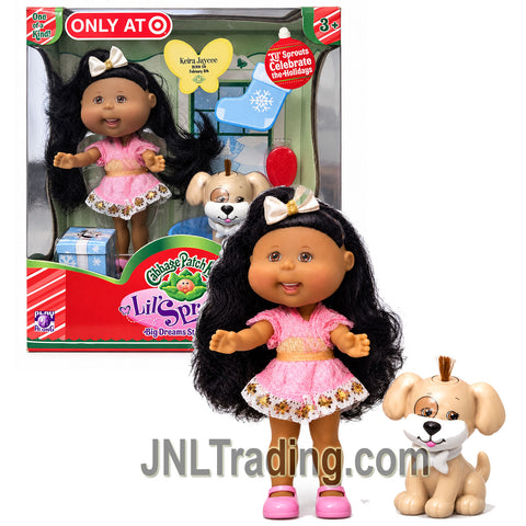 Year 2007 Cabbage Patch Kids Target Exclusive Lil’ Sprouts Series 5 Inch Holiday Doll Set - KEIRA JAYCEE (Feb. 8th) and Dog