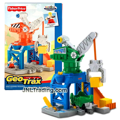 Year 2007 Geo Trax Rail & Road System CRANKIN' ROUND CRANE with Track and Cargo Chute and Figure